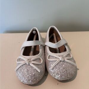 Felix & Flora Baby 6 Months Glitter Silver Mary Jane Shoes
